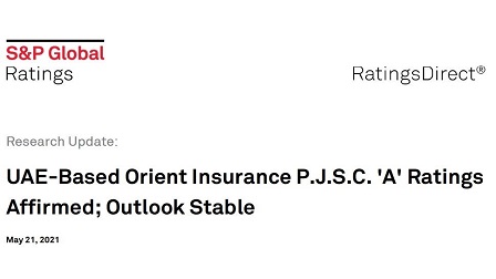 S & P Affirms ‘A’ Rating of Orient Insurance PJSC